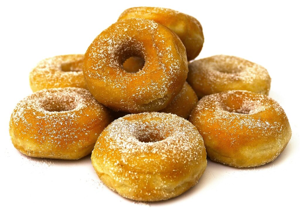 doughnuts covered with sugar