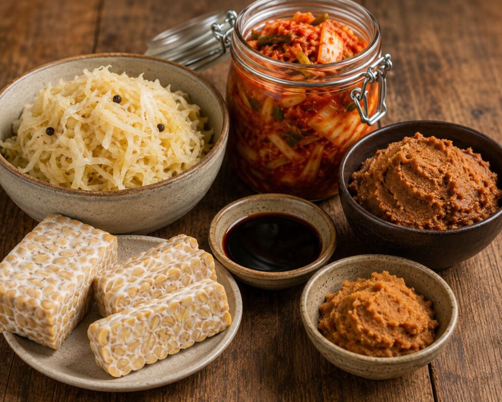 Fermented flavors on a rustic table