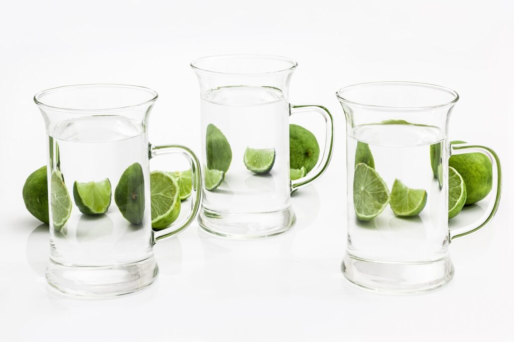 water with lime